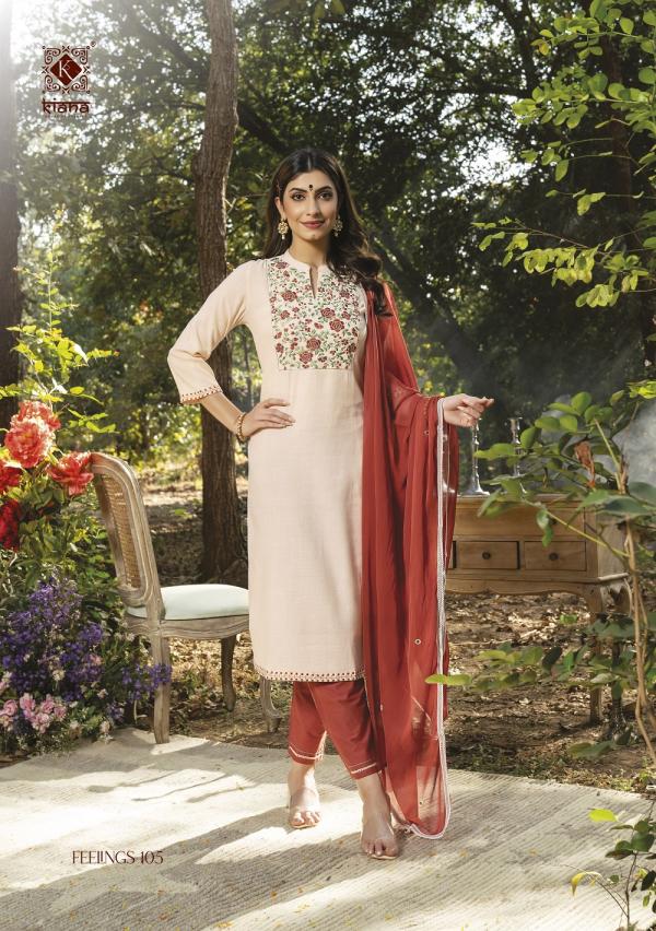 Kiana Feelings Fancy Kurti With Bottom Dupatta Collection